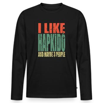 Hapkido dit drôle - T-shirt manches longues Premium bio Homme - noir - Devant - Nico (187cm)
