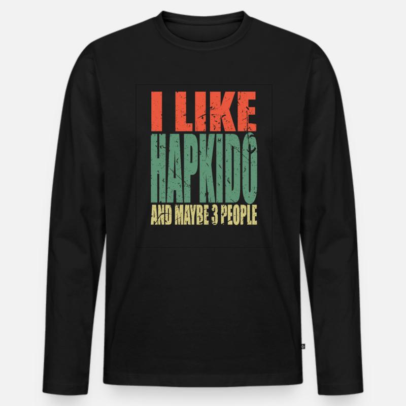 Hapkido Spruch lustig - Männer Premium Bio Langarmshirt - Schwarz