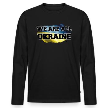 Ukraine We are all Ukraine - Männer Premium Bio Langarmshirt - Schwarz - Vorne - Nico (187cm)