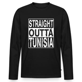 Tunisia Straight outta Tunisia - Men's Premium Organic Long Sleeve Shirt - black - Front - Nico (187cm)