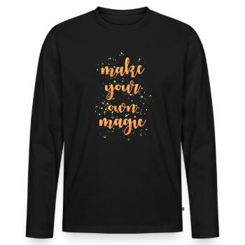 Magic Spell - Men's Premium Organic Long Sleeve Shirt - black - Front - Nico (187cm)