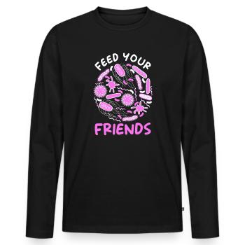 Mikrobiom Spruch - Männer Premium Bio Langarmshirt - Schwarz - Vorne - Nico (187cm)