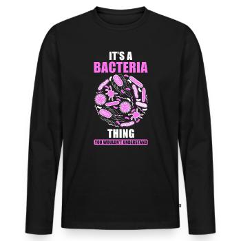 Mikrobiom Spruch lustig - Männer Premium Bio Langarmshirt - Schwarz - Vorne - Nico (187cm)