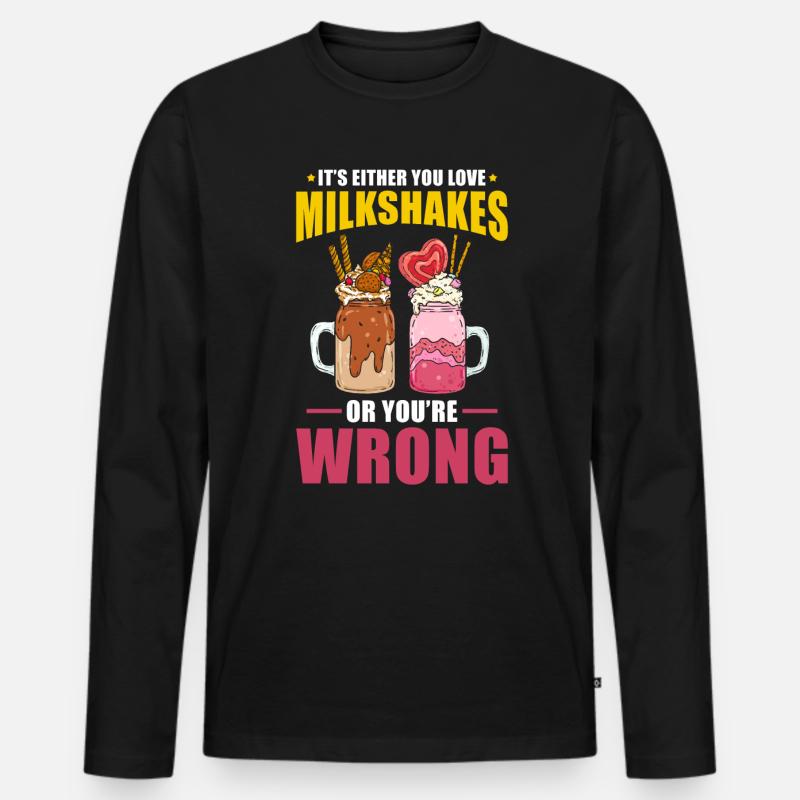 Milchshake - Männer Premium Bio Langarmshirt - Schwarz