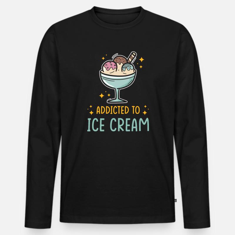 Eis - Männer Premium Bio Langarmshirt - Schwarz
