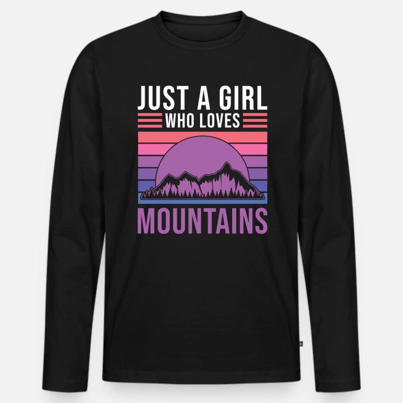 Berge - Männer Premium Bio Langarmshirt - Schwarz