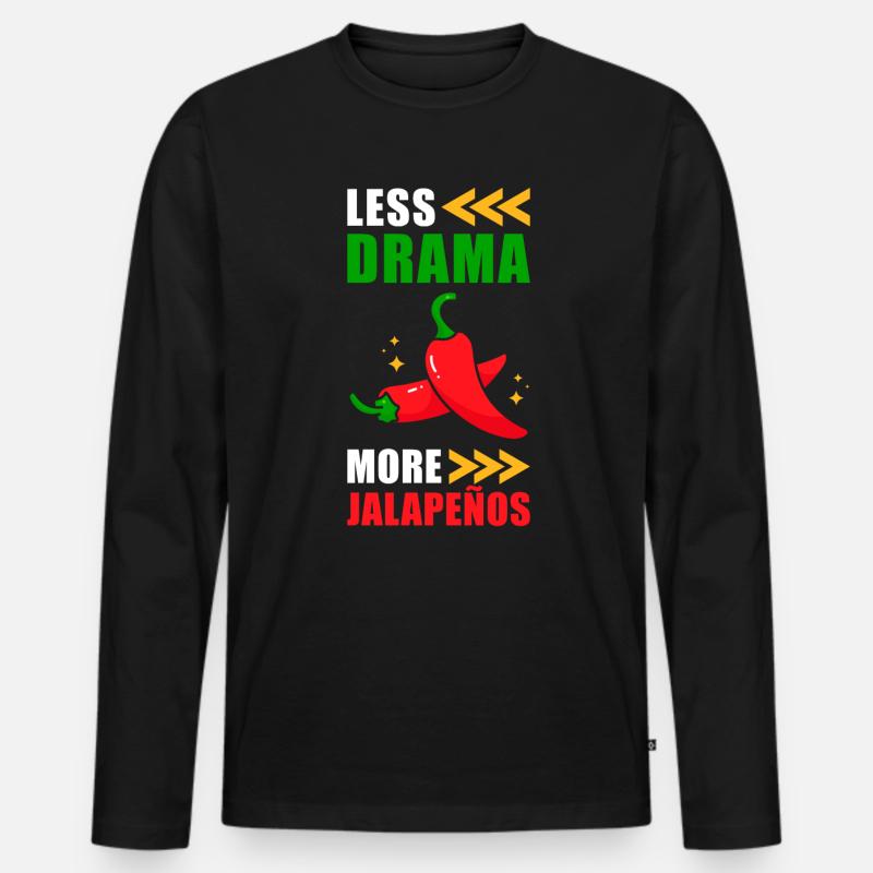 Jalapenos - Männer Premium Bio Langarmshirt - Schwarz