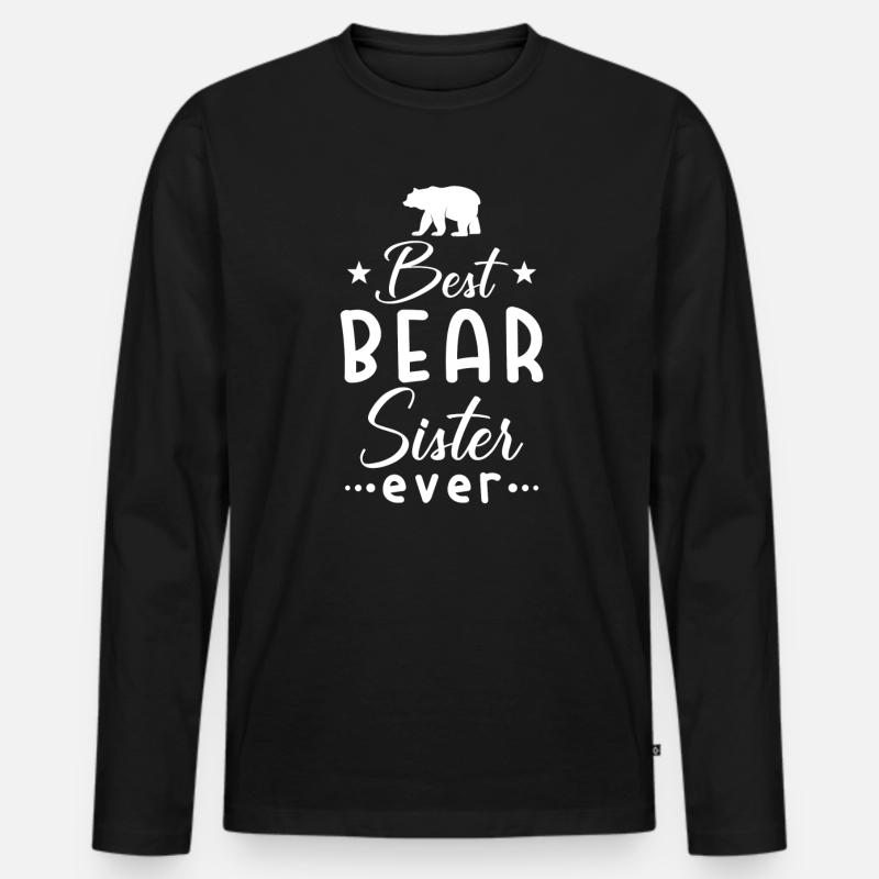 Schwester Bären Schwester - Männer Premium Bio Langarmshirt - Schwarz
