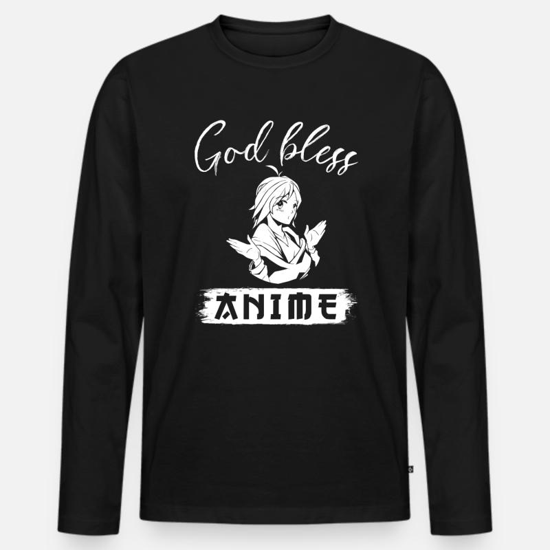 Anime - Männer Premium Bio Langarmshirt - Schwarz