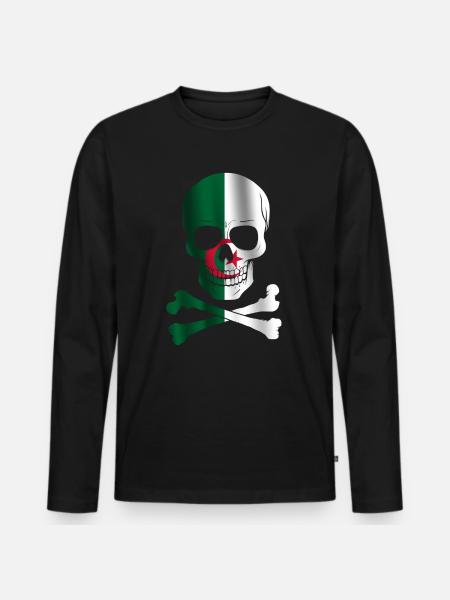 Algeria Flag - Men's Premium Organic Long Sleeve Shirt - black