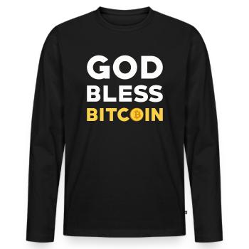 Bitcoin - Men's Premium Organic Long Sleeve Shirt - black - Front - Nico (187cm)