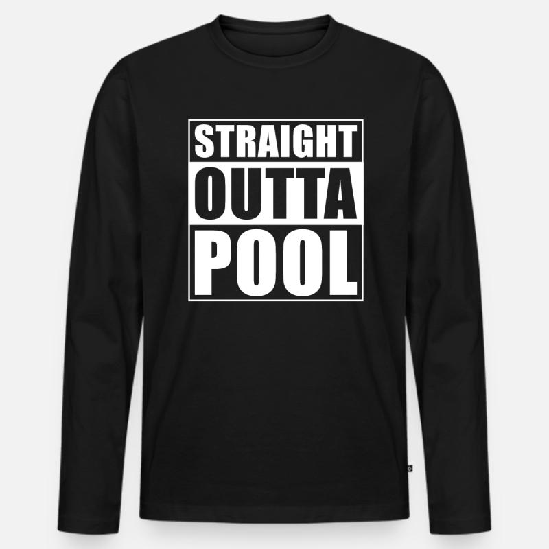Swimming Pool - Männer Premium Bio Langarmshirt - Schwarz