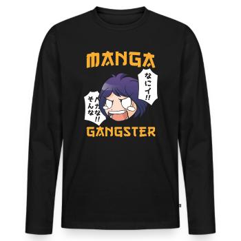 Manga Gangster - Men's Premium Organic Long Sleeve Shirt - black - Front - Nico (187cm)