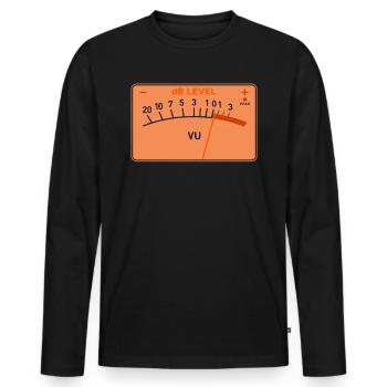 Compteur de volume - T-shirt manches longues Premium bio Homme - noir - Devant - Nico (187cm)