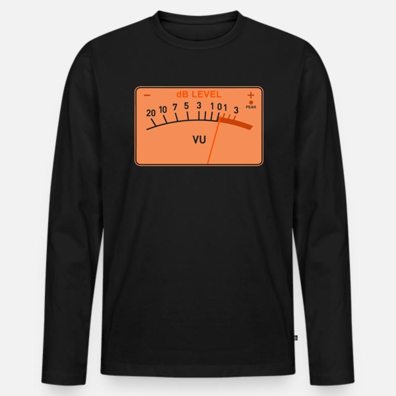 Volume Meter - Männer Premium Bio Langarmshirt - Schwarz