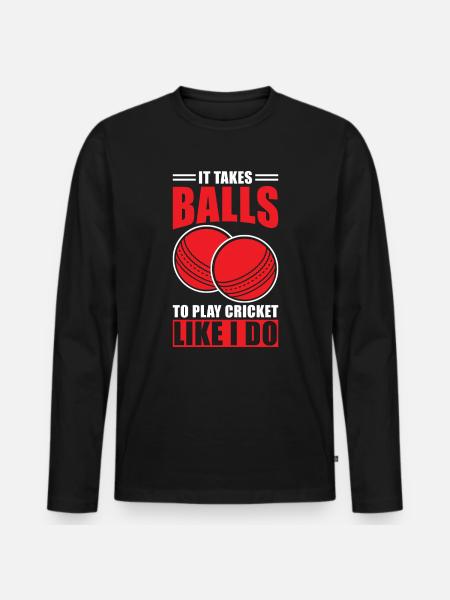 Cricket Gift Cricketer - Men's Premium Organic Long Sleeve Shirt - black