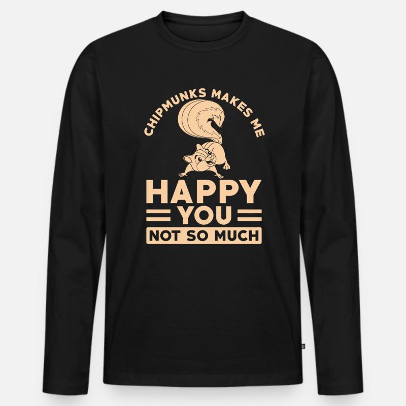 Streifenhörnchen - Männer Premium Bio Langarmshirt - Schwarz