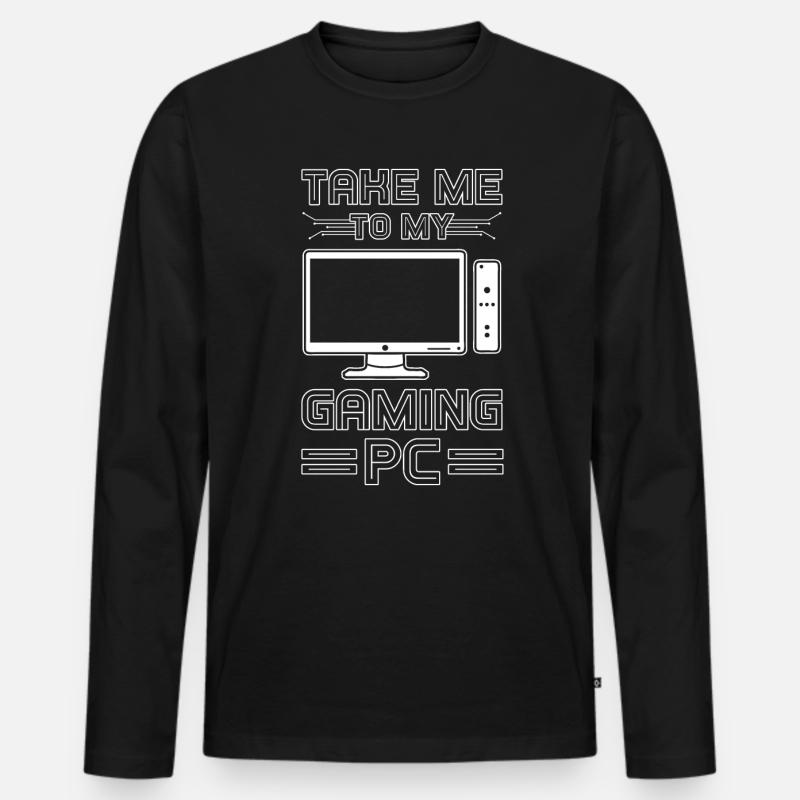 Gaming PC - Männer Premium Bio Langarmshirt - Schwarz