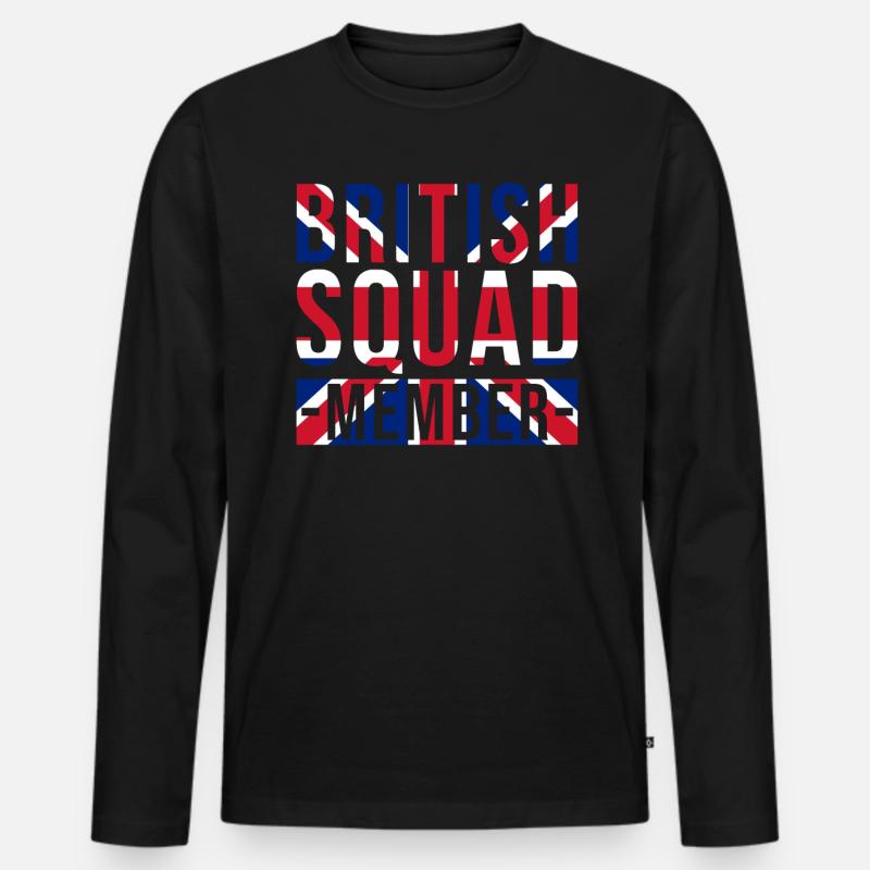 British Squad Member - Männer Premium Bio Langarmshirt - Schwarz