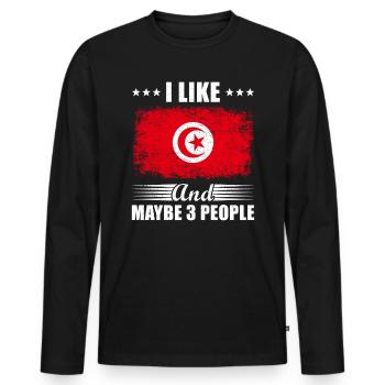 Tunisia - Men's Premium Organic Long Sleeve Shirt - black - Front - Nico (187cm)