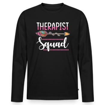 Therapist Group Women - Men's Premium Organic Long Sleeve Shirt - black - Front - Nico (187cm)