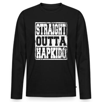 Hapkido dit drôle - T-shirt manches longues Premium bio Homme - noir - Devant - Nico (187cm)