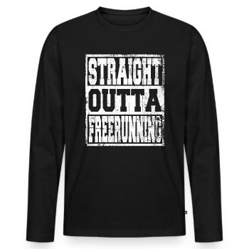 Freerunning saying funny - Men's Premium Organic Long Sleeve Shirt - black - Front - Nico (187cm)