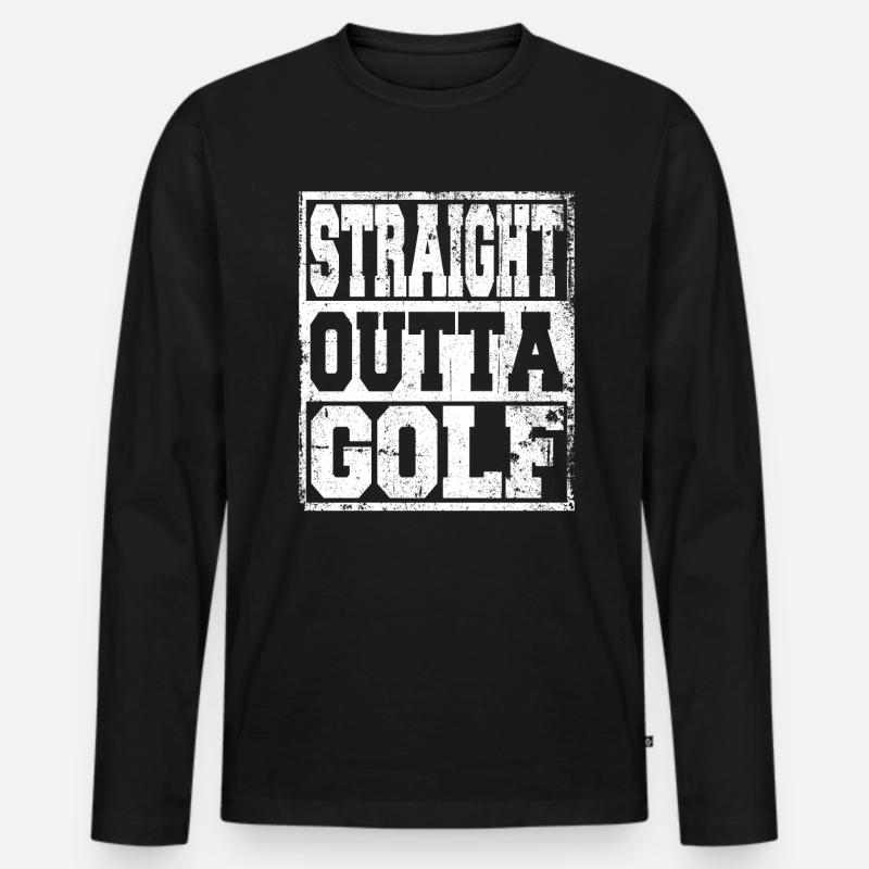 Golf Spruch lustig - Männer Premium Bio Langarmshirt - Schwarz