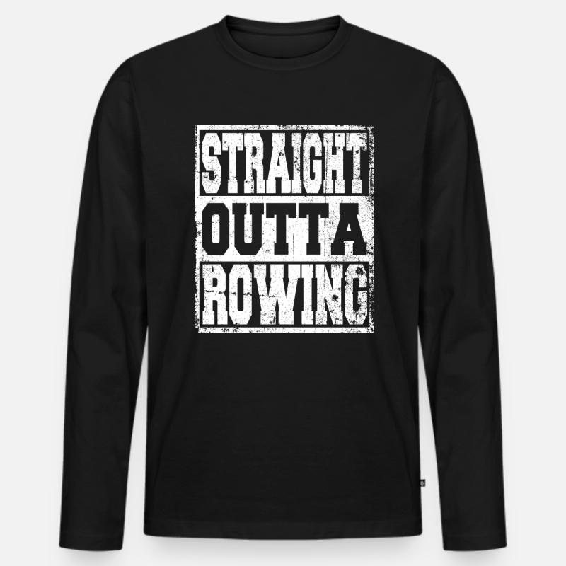 Rudern Spruch lustig - Männer Premium Bio Langarmshirt - Schwarz