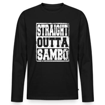 Sambo disant drôle - T-shirt manches longues Premium bio Homme - noir - Devant - Nico (187cm)