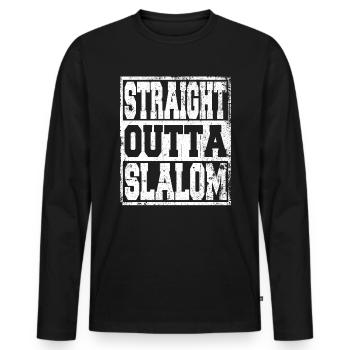 Slalom saying funny - Men's Premium Organic Long Sleeve Shirt - black - Front - Nico (187cm)