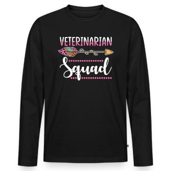 groupe vétérinaire - T-shirt manches longues Premium bio Homme - noir - Devant - Nico (187cm)