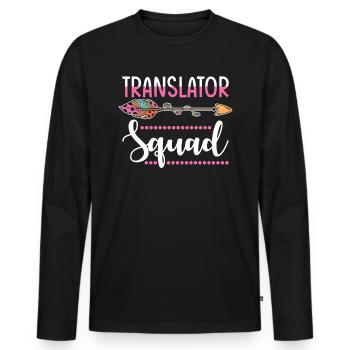 groupe de traducteurs - T-shirt manches longues Premium bio Homme - noir - Devant - Nico (187cm)