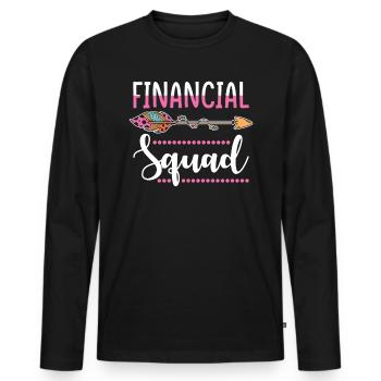 Finanz Gruppe - Männer Premium Bio Langarmshirt - Schwarz - Vorne - Nico (187cm)