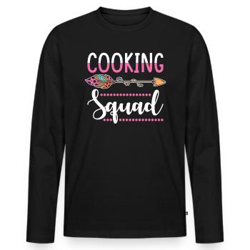 groupe de cuisine - T-shirt manches longues Premium bio Homme - noir - Devant - Nico (187cm)