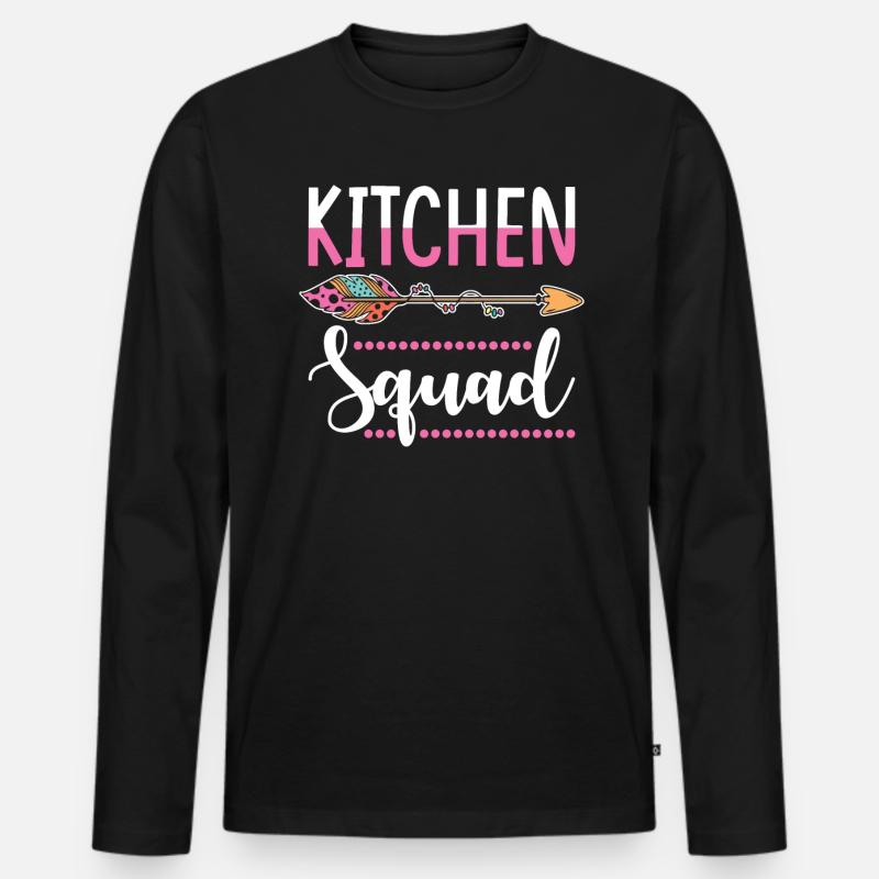 Küchen MItarbeiterin Gruppe - Männer Premium Bio Langarmshirt - Schwarz