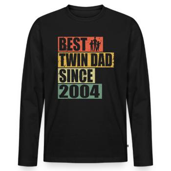Twins Father Twin Father since 2004 - Men's Premium Organic Long Sleeve Shirt - black - Front - Nico (187cm)
