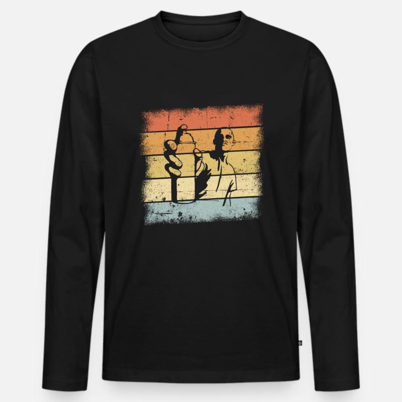 Graffiti Sprüher Design - Männer Premium Bio Langarmshirt - Schwarz