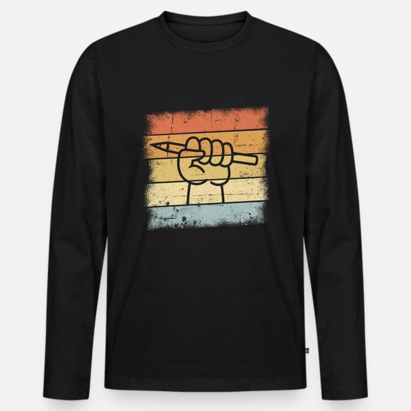 Zeichner Geschenke - Männer Premium Bio Langarmshirt - Schwarz