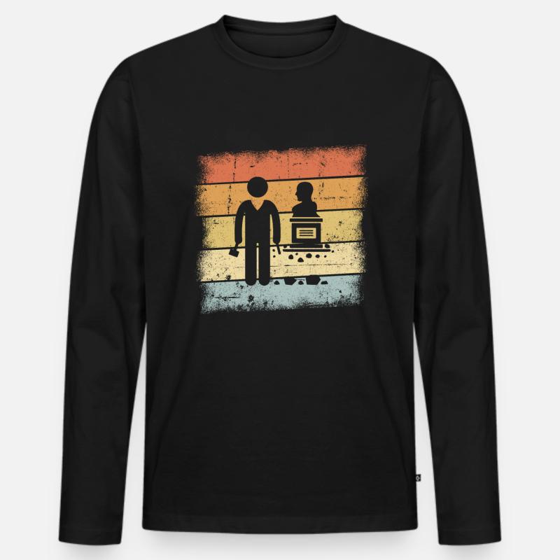 Bildhauer Geschenk - Männer Premium Bio Langarmshirt - Schwarz