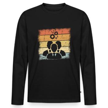IT Manager - Männer Premium Bio Langarmshirt - Schwarz - Vorne - Nico (187cm)