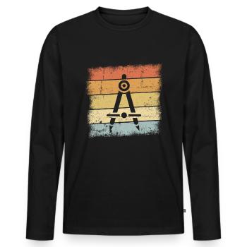 Compasses - Men's Premium Organic Long Sleeve Shirt - black - Front - Nico (187cm)