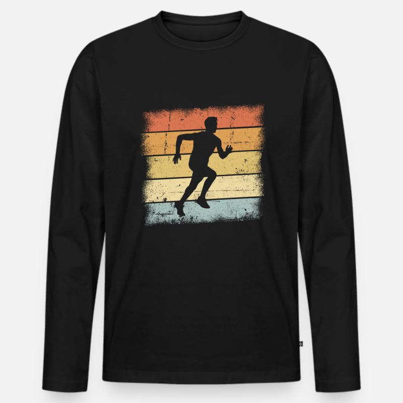 Jogging Outfit - Männer Premium Bio Langarmshirt - Schwarz