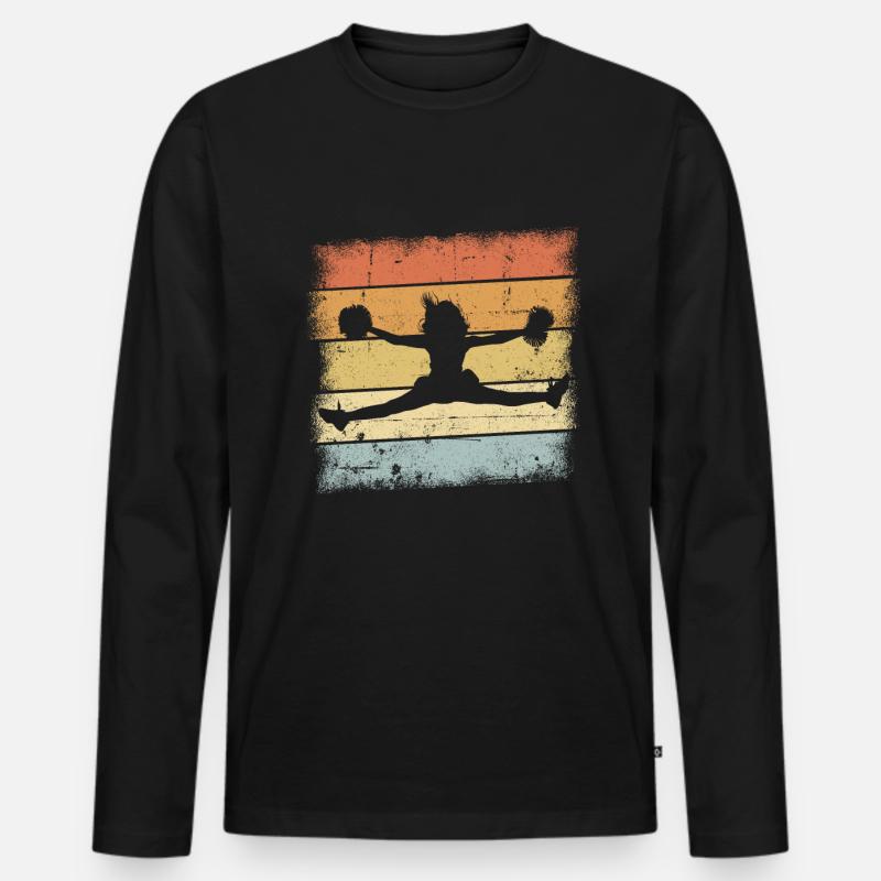 Cheerleading Retro - Männer Premium Bio Langarmshirt - Schwarz