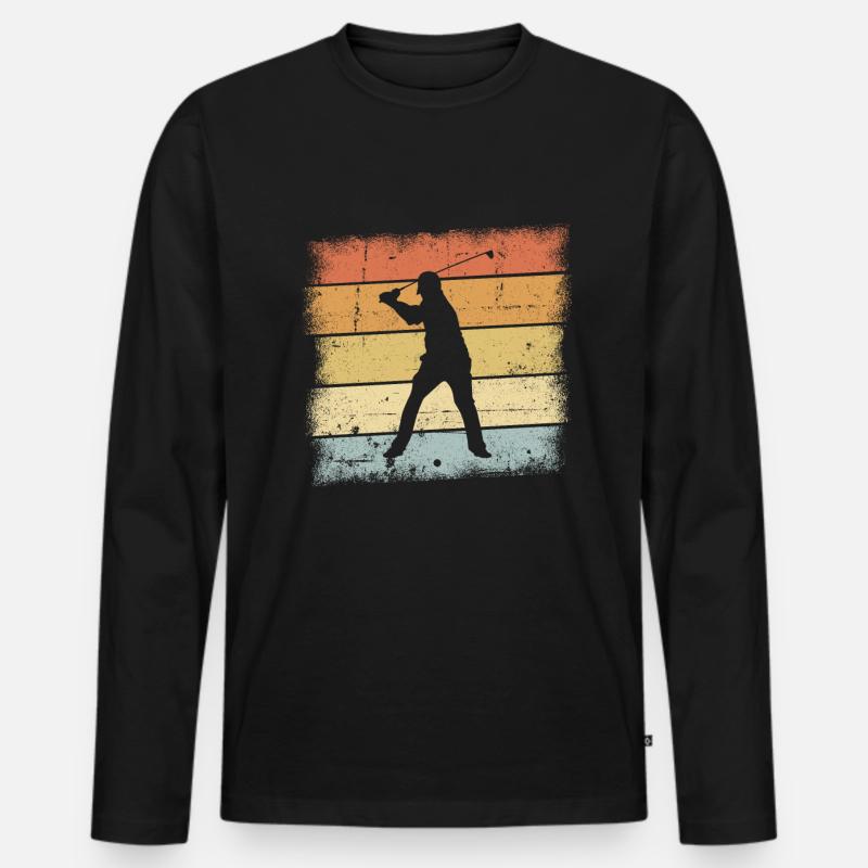 Golf Sunset - Männer Premium Bio Langarmshirt - Schwarz