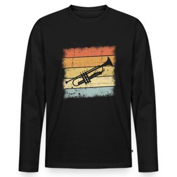Trumpet Instrument - Men's Premium Organic Long Sleeve Shirt - black - Front - Nico (187cm)