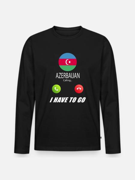 Azerbaijan calls lusiger flags saying - Men's Premium Organic Long Sleeve Shirt - black