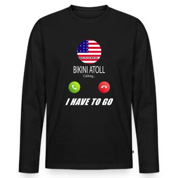 L’atoll de Bikini appelle les drapeaux lusiger - T-shirt manches longues Premium bio Homme - noir - Devant - Nico (187cm)