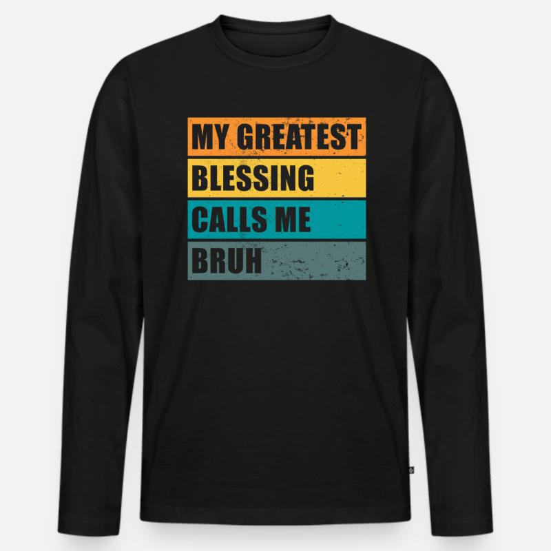Bruh - Männer Premium Bio Langarmshirt - Schwarz