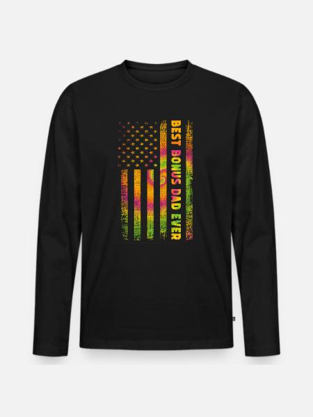 Best Bonus Dad ever - Men's Premium Organic Long Sleeve Shirt - black